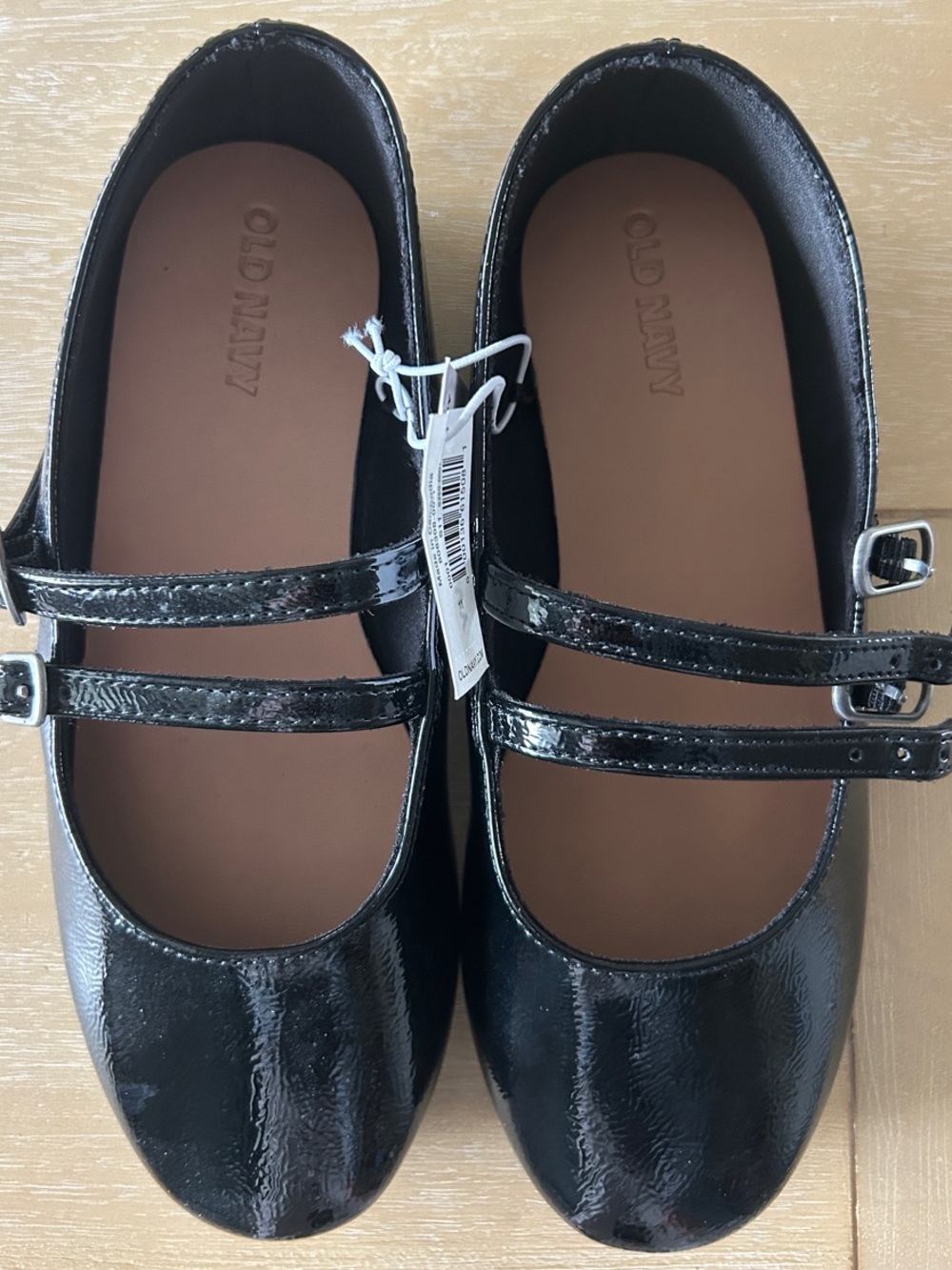 Old Navy Black Patent Double-Strap Girls Mary Jane Shoes